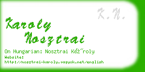 karoly nosztrai business card